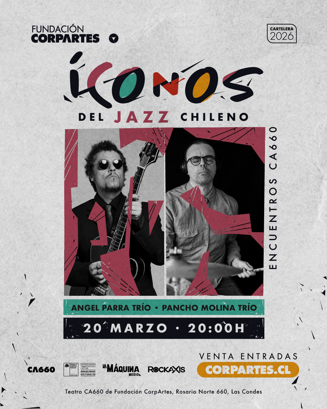 Ángel Parra y Pancho Molina reagendan su show ''Íconos del Jazz Chileno''